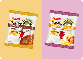 千葉県立商業高校4校と共同で企画した「チーバカレー」「千葉県産さつまいも＆はちみつバター風味」