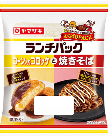 コーン入りコロッケと焼きそば