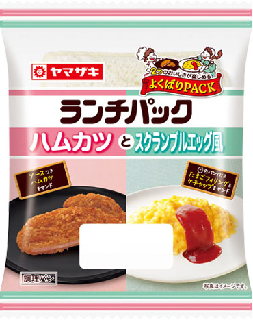 ハムカツとスクランブルエッグ風