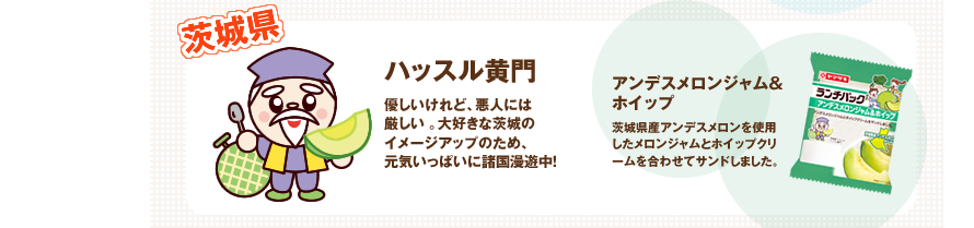 茨城県：ハッスル黄門・アンデスメロンジャム＆ホイップ