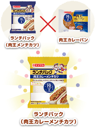 ランチパック(肉王メンチカツ)×肉王カレーパン ランチパック(肉王カレーメンチカツ)