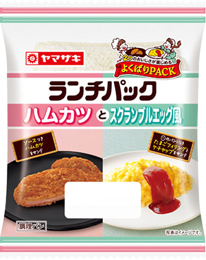 ハムカツとスクランブルエッグ風